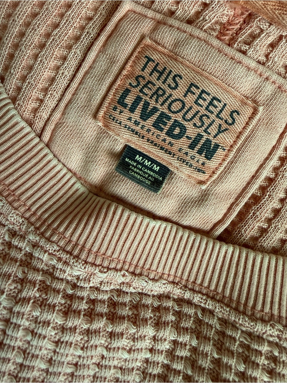American Eagle Camden pinkWomen's Waffle Knit Oversized Sweater - Picture 4 of 7